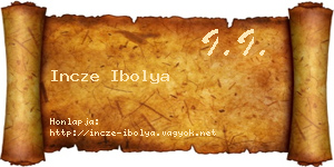 Incze Ibolya névjegykártya